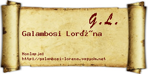 Galambosi Loréna névjegykártya